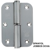 AMIG 423/4319 - MHA 477 AJTÓPÁNT KEREKÍTETT 90*65mm INOX JOBB (MAGYAR BAL)  AJTÓVASALAT