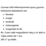 RAGASZTÓ EPOXY GYURMA GYORSAN KÖTŐ,VÍZÁLLÓ 50GR PLASTELIT RAGASZTÁSTECHNIKA