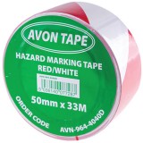 JELÖLŐSZALAG PIROS-FEHÉR 33M 50mm SZÉLES ÖNTAPADÓS AVON 964-4040D SZALAGOK