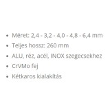 SZEGECSHÚZÓ KÉTKAROS ALU,RÉZ,ACÉL,INOX, 2,4-6,4, FORTUM 4770611 SZEGECSELŐ ESZKÖZÖK