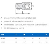 UNIOR 607975 DUGÓKULCS ÁTALAKÍTÓ 1/2c- 3/4c 190.7/2  SZERSZÁM-KULCSOK