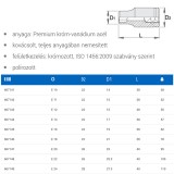 UNIOR 607142 DUGÓKULCS 1/2col 191/1 /E11 BELSŐ TORX  SZERSZÁM-KULCSOK