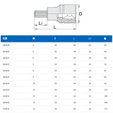 UNIOR 603421 DUGÓKULCS BEHAJTÓHEGY 1/2col 192/2HX/06*24mm IMBUSZ  SZERSZÁM-KULCSOK