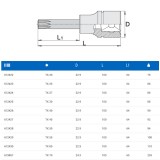 UNIOR 612425 DUGÓKULCS BEHAJTÓHEGY 1/2col 192/2TXL /30 TORX HOSSZÚ  SZERSZÁM-KULCSOK