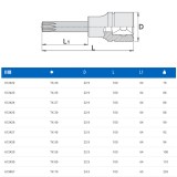 UNIOR 612429 DUGÓKULCS BEHAJTÓHEGY 1/2col 192/2TXL /55 TORX HOSSZÚ  SZERSZÁM-KULCSOK