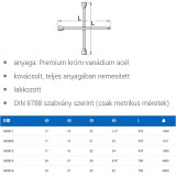 UNIOR 600811 KERESZTKULCS 17*19*22*1/2col 213/6 370*370mm Cr-V  SZERSZÁM-KULCSOK