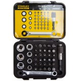 STANLEY 113907 BEHAJTÓHEGY KÉSZLET 39 RÉSZES 1/4col (7FEJ+30BIT+2SZÁR)  BIT ÉS BEHAJTÓ HEGYEK