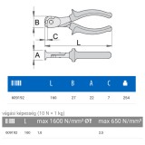 UNIOR 609192 HOMLOKCSÍPŐ FOGÓ 160mm 455/1 BI  FOGÓK, CSIPESZEK