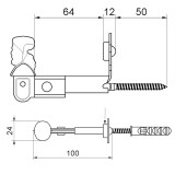 COMBI 501.T ZSALUGÁTER KITÁMASZTÓ SHG. 50mm  ABLAKVASALAT