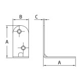 AMIG 3/932 SAROKVAS 20*16*1mm SHG. ANGULO  BÚTORVASALAT