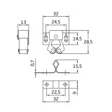 AMIG 12/4915 GÖRGÖS CSAPPANTYÚ 32*26mm ANTIK-BRONZ BÚTORHOZ GUMIGÖRGŐ  BÚTORVASALAT