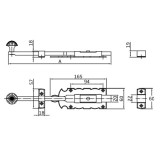 AMIG 410/6103 TOLÓZÁR LAPOS 250*60mm FEKETE KOVÁCSOLT VAS JELLEGŰ  BÚTORVASALAT