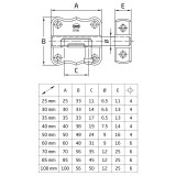 AMIG 384/251 TOLÓZÁR BAJONETT 100mm NIKKEL PASADOR-KÉTIRÁNYÚ  AJTÓVASALAT