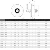COMBI 400.60/16 TOLÓKAPUKERÉK TENGELYES D060 O HG. D16 PROFILHOZ  KAPUVASALAT