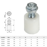 COMBI 450.25x30 VEZETŐGÖRGŐ KAPUHOZ D25*30 FEHÉR (TOLÓ ÉS ÚSZÓ KAPUHOZ)  KAPUVASALAT