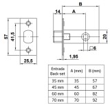 AMIG 126/1529 WC TOLÓZÁRTEST BEVÉSŐS 35mm CSILLOGÓRÉZ ZÁRÓLEMEZZEL  AJTÓVASALAT