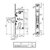 EUROELZETT G1 ZÁRTEST BEVÉSŐ TOLÓAJTÓHOZ SHG CIL. 50/72/8mm KAMPÓS NYELVVEL  AJTÓZÁR