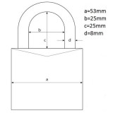 LAKAT SZÁMZÁRAS 180IB/50 SÁRGARÉZ / INOX PREMIUM ABUS D-58292 LAKAT-LAKATPÁNT-LÁNC