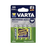 CERUZA AKKU TÖLTHETŐ 1,2V AA 2100mAh HR6 4DB/CS R2U LONGL. VARTA 56706 ELEMEK ÉS TÖLTŐK