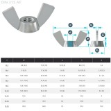 SZÁRNYAS ANYA M08 AMERIKAI DIN 315AF-A2 INOX  ANYACSAVAR