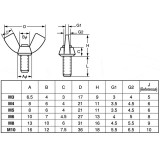 SZÁRNYAS CSAVAR M8*40(35) DIN 316 A2 AMERIKAI TÍPUS INOX  SPECIÁLIS KÖTŐELEMEK