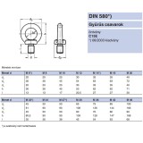 GYŰRŰSCSAVAR M14 DIN 580-C15 HG. TB:0,5T IMPORT SPECIÁLIS KÖTŐELEMEK