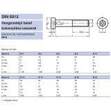 BK HENG. ALACSONYFEJŰ M6*8 DIN 6912-8.8 NAT. CSAPOLT  METRIKUS CSAVAROK