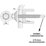 LEMEZCSAVAR ÖNFÚR.HLF D4.8*19 DIN 7504/K ALÁTÉTES FÉM-EPDM IMPORT-OCT