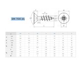 FAFORGÁCSLAPCSAVAR SF D3.5*25 DIN 7505 A2 INOX KH TM IMPORT FAFORGÁCSLAP CSAVAR