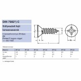 LEMEZCSAVAR SFKH D3.9*13 DIN 7982 A2 PH INOX 