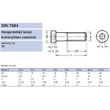 BK HENG. ALACSONYFEJŰ M8*35 DIN 7984 A2 NEM CSAPOLT INOX  METRIKUS CSAVAROK