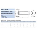 BK SÜLLYESZTETTFEJŰ M3*30 DIN 7991 8.8 HG.  METRIKUS CSAVAROK