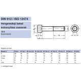 BK HENGERESFEJŰ M12*1.25*25 DIN 912 12.9 NAT. IMPORT METRIKUS CSAVAROK