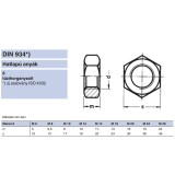 ANYA HATLAPÚ M12 DIN 934-8 TÜZIHORGANYZOTT IMPORT ANYACSAVAR