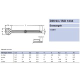 SASSZEG 2.5*25 DIN 94 A2 INOX  BIZTOSÍTÓ ELEMEK