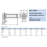 BK FÉLGÖMBFEJŰ M04*25 ISO 7380 10.9 HORG. IMPORT METRIKUS CSAVAROK