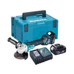 MAKITA DGA513RTJ SAROKCSISZOLÓ AKKUMULÁTOROS 18V 125mm 2DB 5Ah AKKUVAL  PÁNTOK