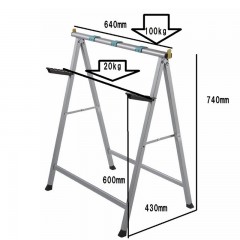 WOLFCRAFT 6905000 TÁMASZTÓBAK 735mm TÖBBFUNKCIÓS  