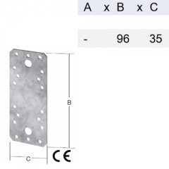 ÖSSZEKÖTŐLEMEZ HG. 096*035/2,5 SARKÍTOTT ÉLLEL VORMANN 70900  LP-310 PÁNTOK