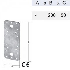 ÖSSZEKÖTŐLEMEZ HG. 200*090/3.0 SARKÍTOTT ÉLLEL VORMANN 70907 PÁNTOK