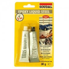 RAGASZTÓ SOUDAL LIQUID STEEL 30g-  5 PERCES, SZÜRKE SOUDAL 124932 