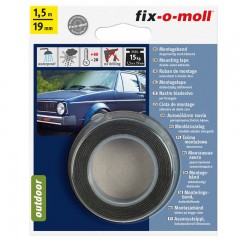 FIX-O-MOLL 4519 RAGASZTÓSZALAG KÉTOLDALAS 1,5M*19mm POWER-TECH.FEKETE  PÁNTOK