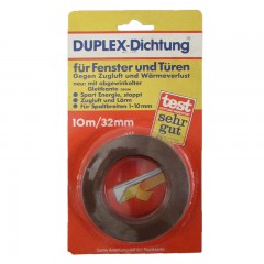 ABLAKSZIGETELŐ SZALAG 10M*32mm BARNA V ALAKÚ (LETEX) DUPLEX-DUPLO 