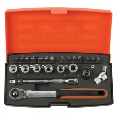 BAHCO SL24 DUGÓKULCS+BIT KÉSZLET 24részes /2EH,3PH,3PZ,2HX,4TX,10DUGÓK.  SZERSZÁM-KULCSOK