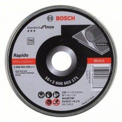 BOSCH 2608603255 VÁGÓKORONG INOXHOZ D125*1.0Q 22LYUK 10DB/FÉMDOBOZ  