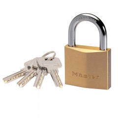 MASTERLOCK 1145 EURD LAKAT 40mm SÁRGARÉZ 4 PONTFURATOS KULCCSAL  PÁNTOK