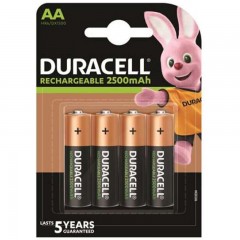 DURACELL DX1500 CERUZA AKKU TÖLTHETŐ 1,2V AA 2500mAh HR6 NiMH 4DB/CSOMAG  PÁNTOK