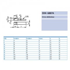 RETESZ ORROS 10*08*70 DIN 6887A SIKLÓRETESZ K-K IMPORT 