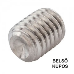 HERNYÓCSAVAR BK M12*12 DIN 916 A2 BELSŐKÚPOS INOX  