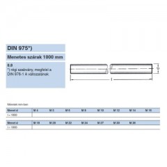 MENETESSZÁL M24*1,5*1000mm DIN 975-976 HG-NAT. 8.8  